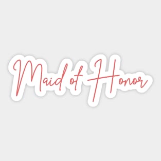 Maid of Honor Rose Script Sticker